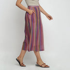 Right View of a Model wearing Breezy Multicolor A-Line Skirt