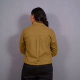 Mustard Warm Cotton Flannel Button-Down Shacket