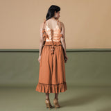 Back View of a Model wearing Orange Shibori Camisole Top