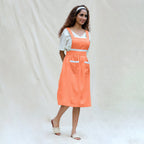 Peach Cotton Flax Comfort Fit Apron