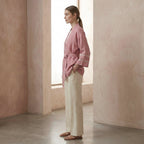 Pink Cotton Flax Kyoto Kimono Sleeve Wrap Top