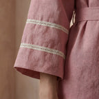 Pink Cotton Flax Kyoto Kimono Sleeve Wrap Top