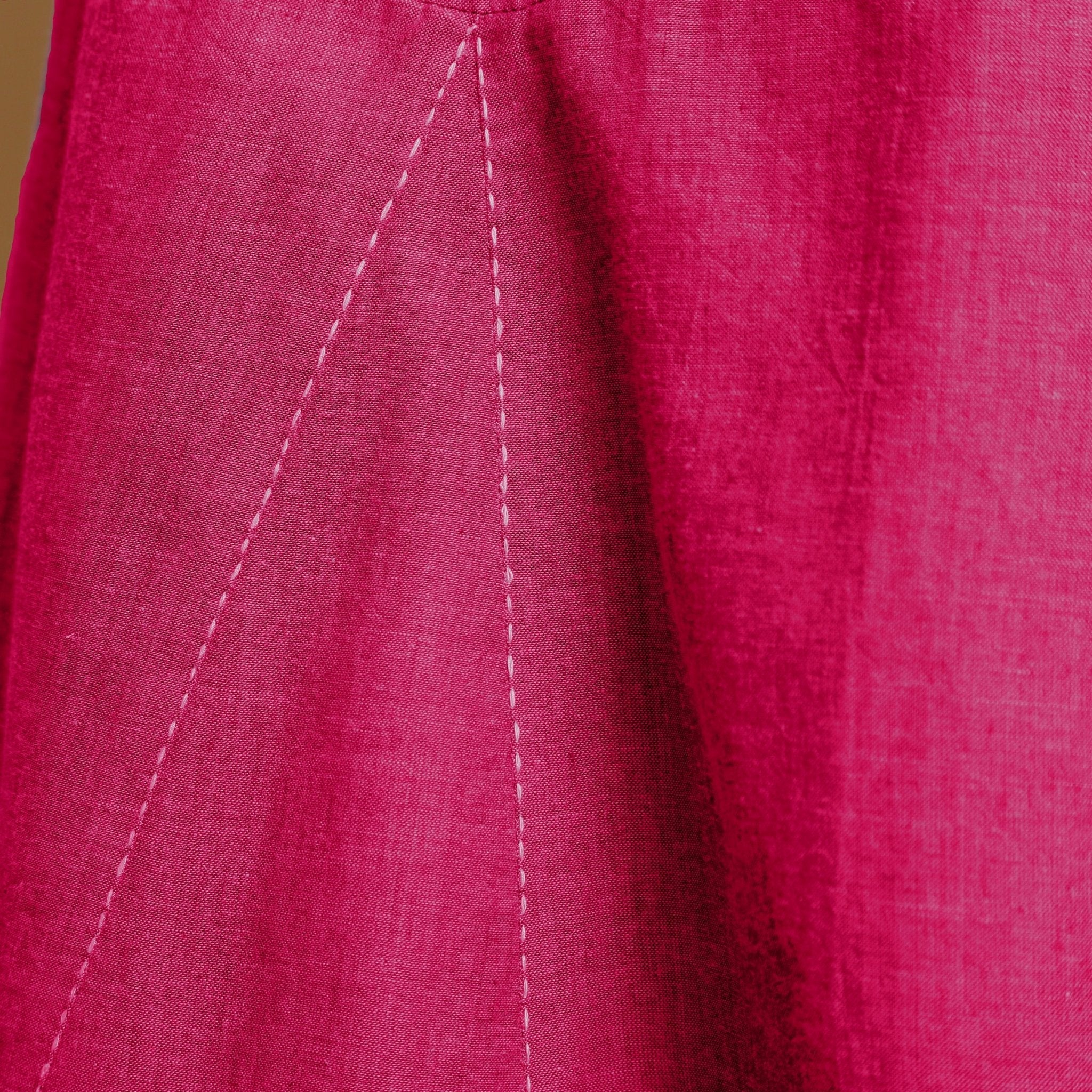Pink Cotton Poplin Elasticated Midi Cami Dress