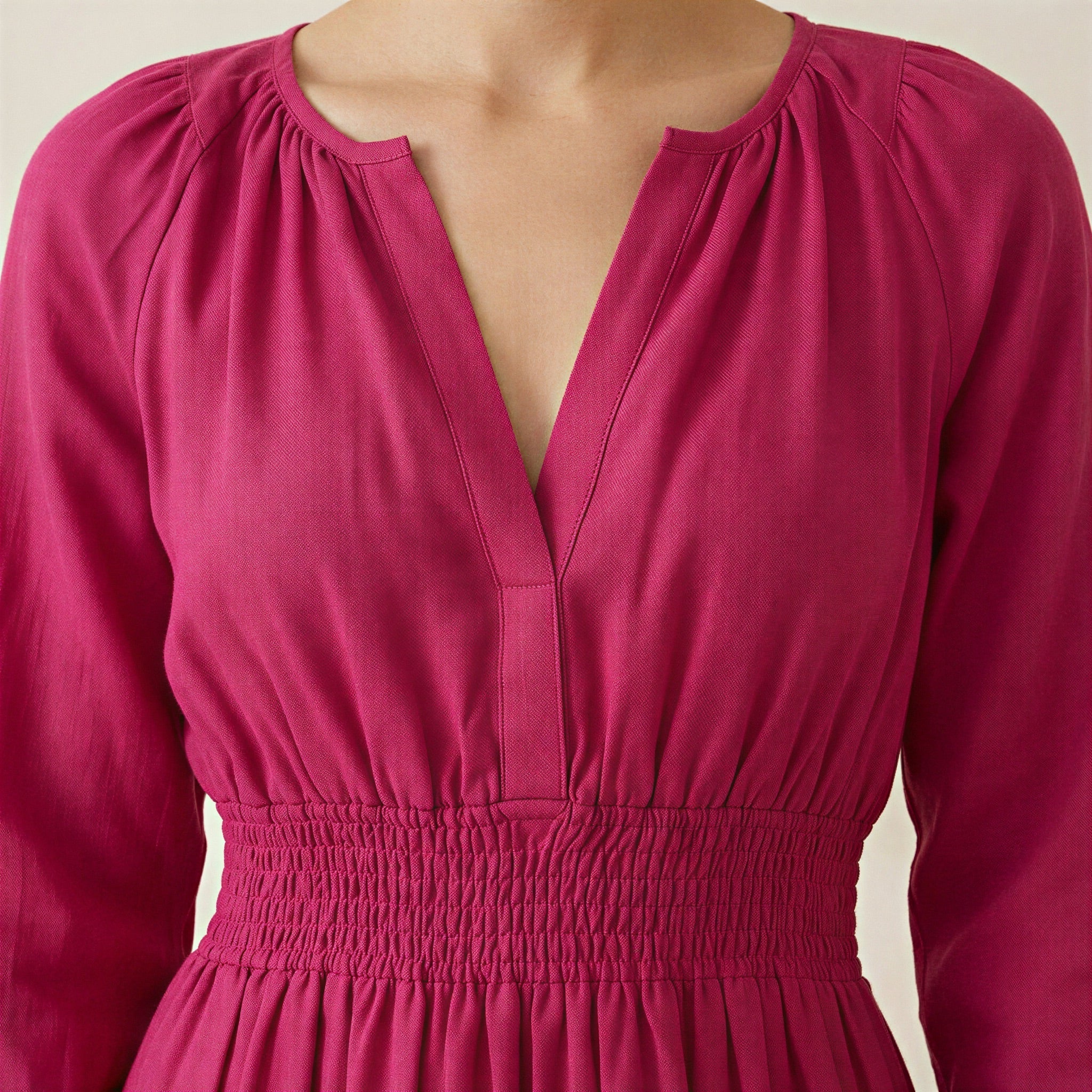Pink Cotton Poplin Fit and Flare Maxi Tier Dress