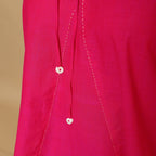 Pink Cotton Poplin Halter Neck Flared Top