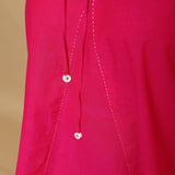 Pink Cotton Poplin Halter Neck Flared Top
