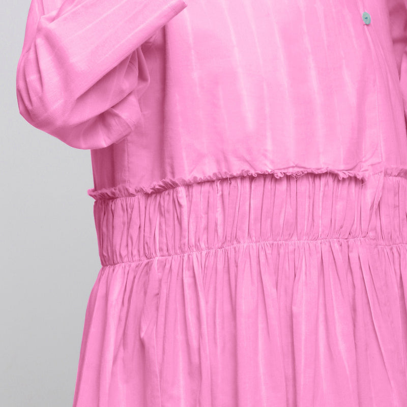 Front Detail of a Model wearing Pink Tie Dyed Anti-Fit Outerwear