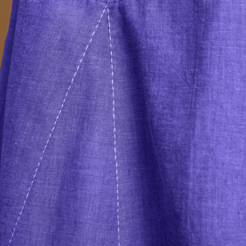 Purple Cotton Poplin Elasticated Midi Cami Dress