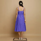 Purple Cotton Poplin Elasticated Midi Cami Dress
