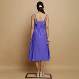Purple Cotton Poplin Elasticated Midi Cami Dress