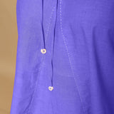 Purple Cotton Poplin Halter Neck Flared Top