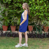Royal Blue Cotton Poplin Dungaree Playsuit