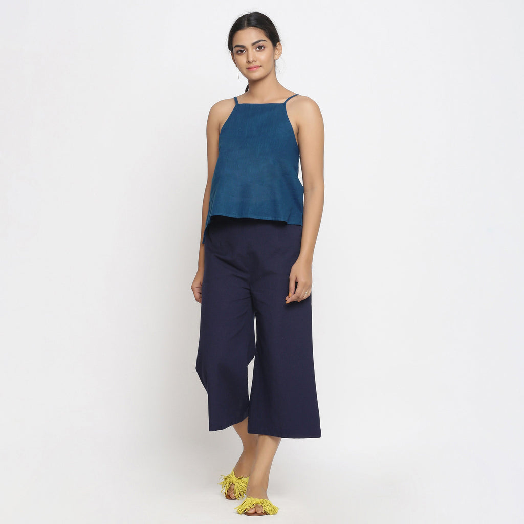 Front View of a Model wearing Strappy Everyday Cotton Spaghetti Top