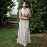 Undyed Crinkled Cotton Flax Boho Infinity Drape Gown with Matching Tube