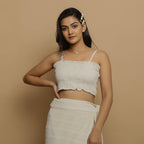 Undyed Off-White Handspun Cotton Muslin Elasticated Tube Top
