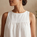 White Cotton Tiered Mini Sundress