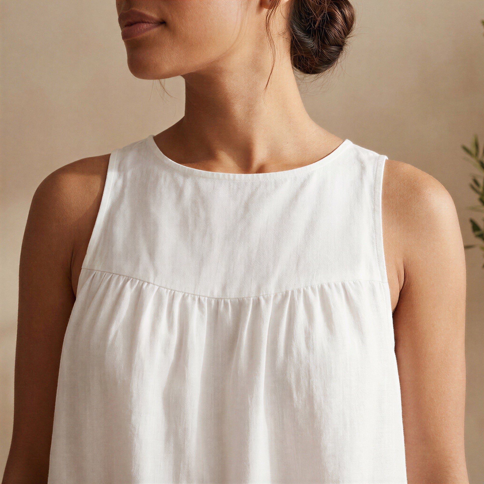 White Cotton Tiered Mini Sundress