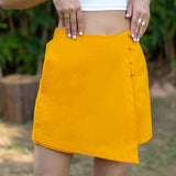 Yellow Cotton Crop Top and High-Rise Elasticated Skort Co-ord Set