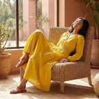 Yellow Cotton Poplin Fit and Flare Maxi Tier Dress