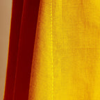Yellow Cotton Poplin Hand Embroidered Knee-Length Godet Dress