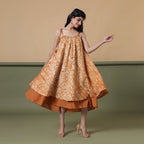 Front View of a Model wearing 6-Way Convertible Rust Sandstone Tie Dye Skirt Dress
