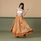 Front View of a Model wearing 6-Way Convertible Rust Sandstone Tie Dye Skirt Dress
