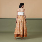 Back View of a Model wearing 6-Way Convertible Rust Sandstone Tie Dye Skirt Dress