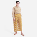Front View of a Model wearing Bagru Block Print Wide Legged Culotte