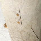 Close View of a Model wearing Beige Dabu Cotton Button-Down Dress