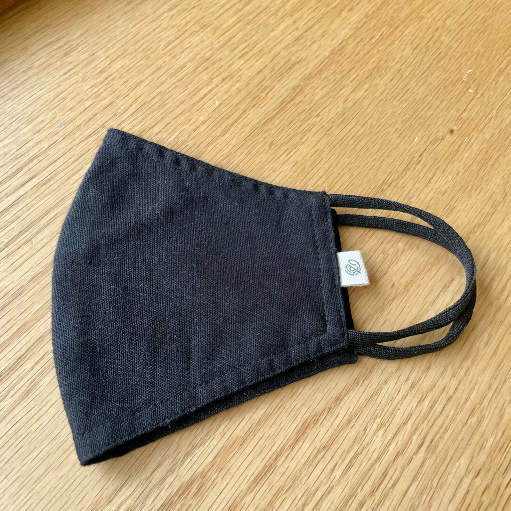 Black Cotton Flax Face Mask