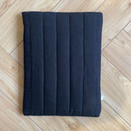 Black Cotton Flax Quilted Laptop Sleeve