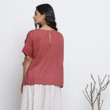 Brick Red Handspun Cotton Gathered Top