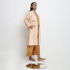 Right View of a Model wearing Comfy Handspun Cotton 3-Piece Set