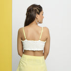 Back View of a Model wearing Reversible Cotton Lace Tube Top