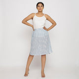 Front View of a Model wearing Cotton Moss Spaghetti Top and A-Line Skirt Set