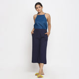 Front View of a Model wearing Everyday Cotton Spaghetti Top and Culottes Set