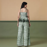 Back View of a Model wearing Fern Green Shibori Tier Camisole Top