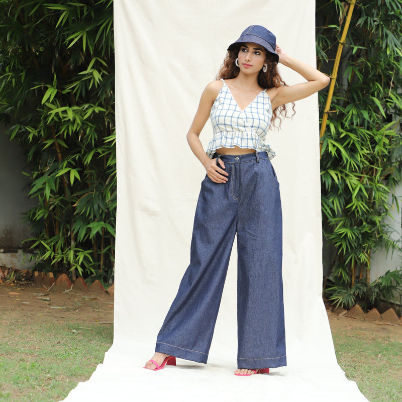 Indigo Cotton Denim Bucket Hat