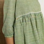 Mint Green Handspun Lace Cotton Square Neck Yoke Top