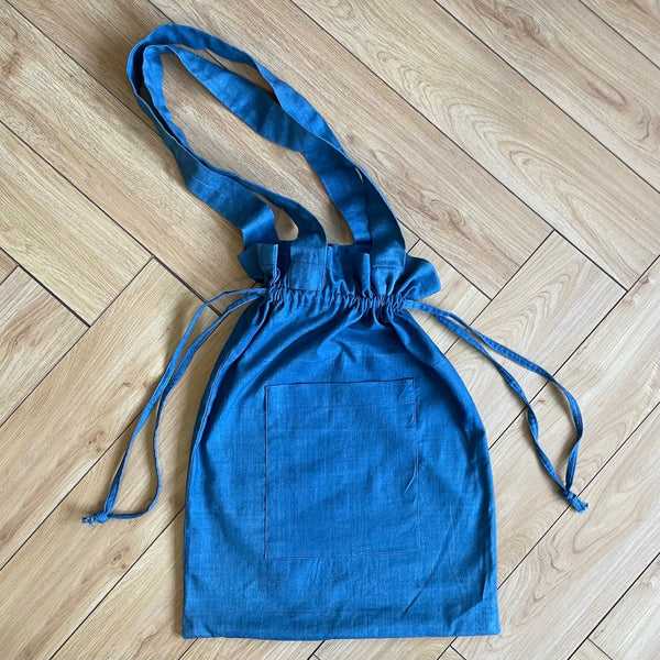 Powder Blue 100% Cotton Khadi Tote Bag with Pocket