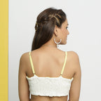 Back View of a Model Wearing Reversible Cotton Lace Tube Top