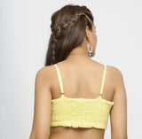 Back View of a Model wearing Reversible Cotton Lace Tube Top