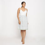 Front View of a Model wearing Sanganeri Hand Block Print Camisole Dress