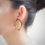 Square Coconut Button Stud Earrings