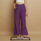 Violet Godet Cotton Top and Elasticated Godet Pant Co-ord Set