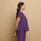 Violet Godet Cotton Top and Elasticated Godet Pant Co-ord Set