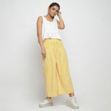 White Cotton Peplum Top and Yellow Elasticated Pant Co-ord Set